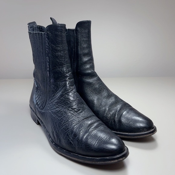 Freda Salvador Strong Chelsea Tall Black Leather Boot - Picture 4 of 16